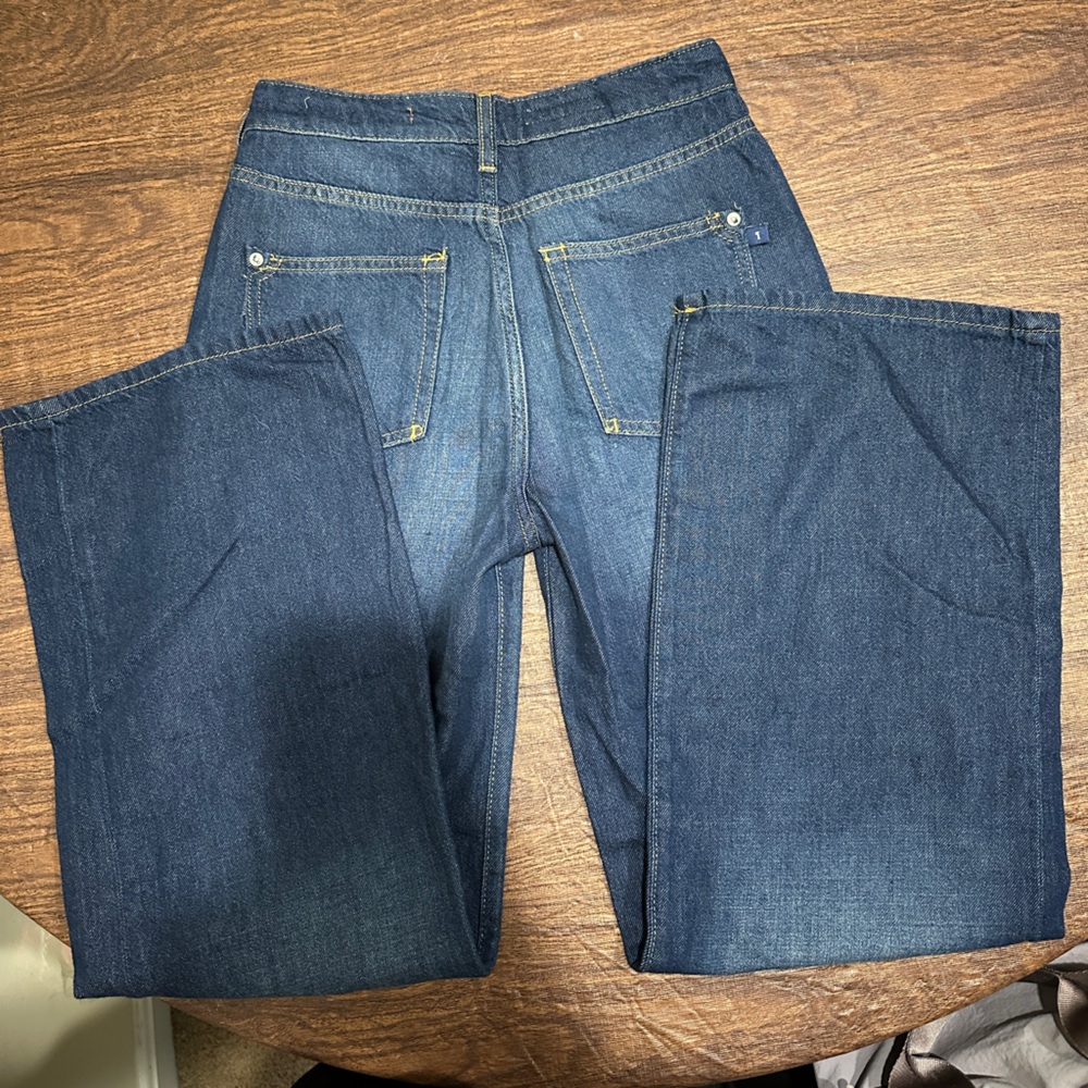 Anthropologie Pilcro The Annie Dark Blue Wide Leg Jeans - Size 25 - Picture 13 of 15